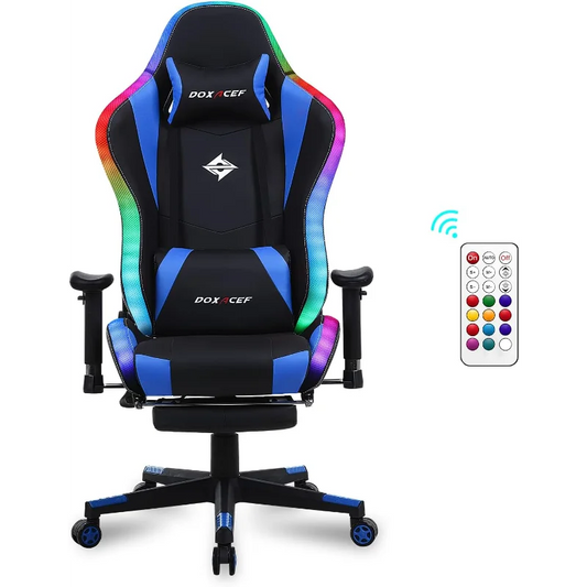 Ali DOXACEF LED RGB Gaming Chair with Massage and Footrest Large Ergonomic Computer Desk  Video    Light Effect