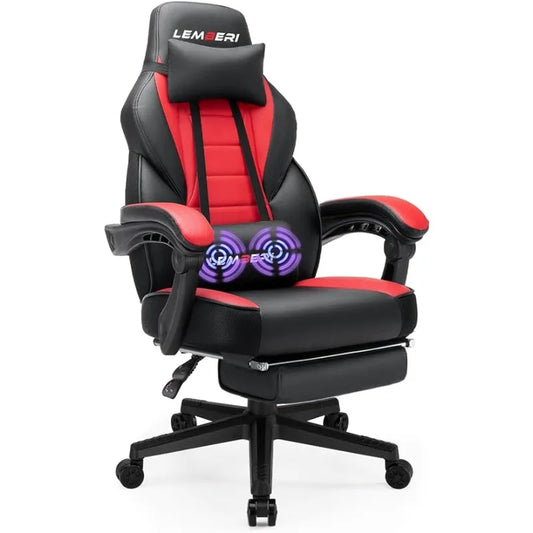 Ali LEMBERI Video Game Chairs with footrest, Big and Tall Gamer Chair for Adults, 400lb Capacity, Racing Style Computer Chair