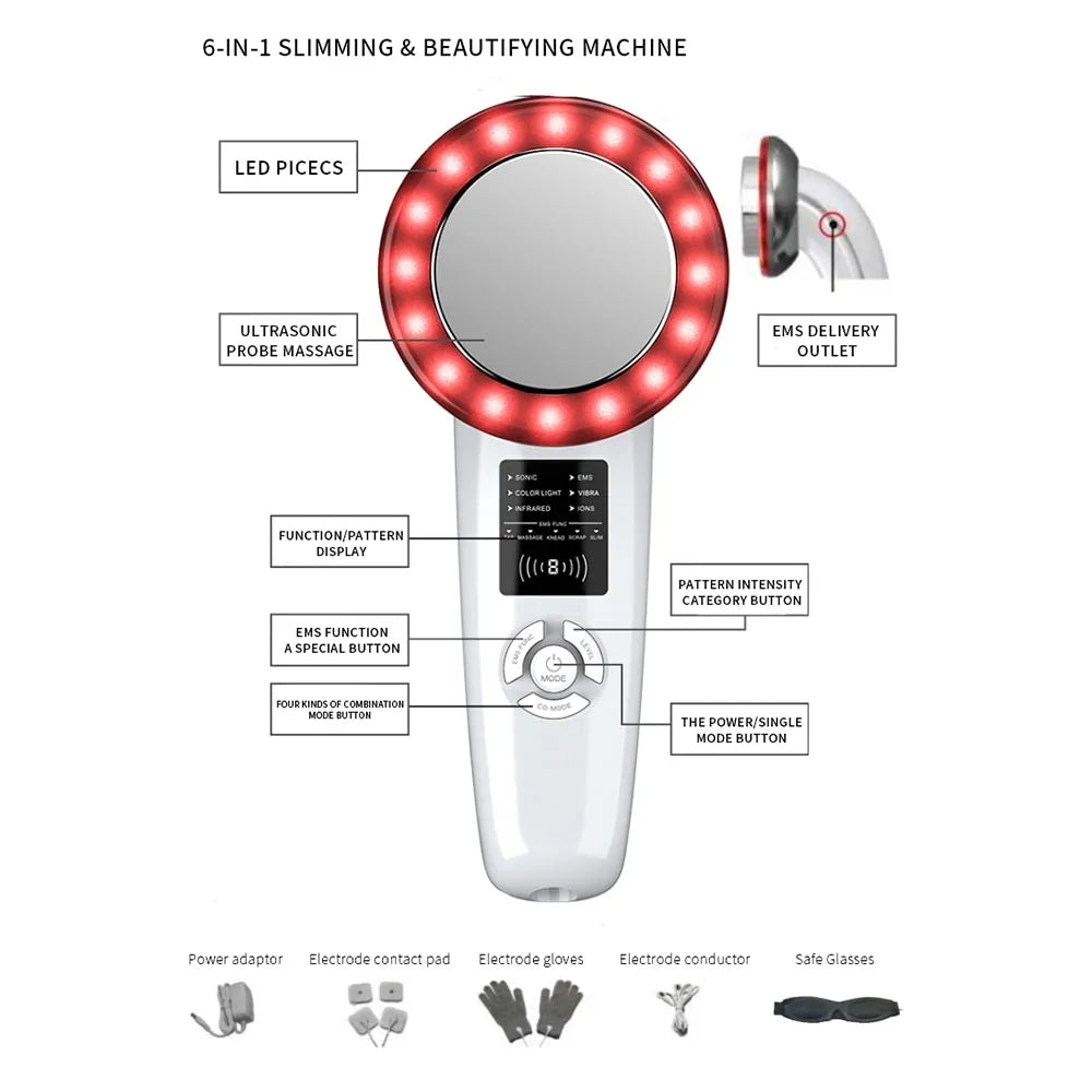 6 IN 1 EMS Ultrasonic Massager