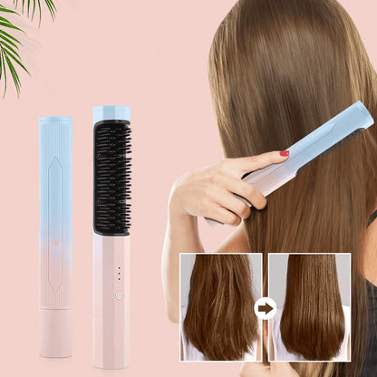 Wireless USB 2 in 1 Straightening Brush