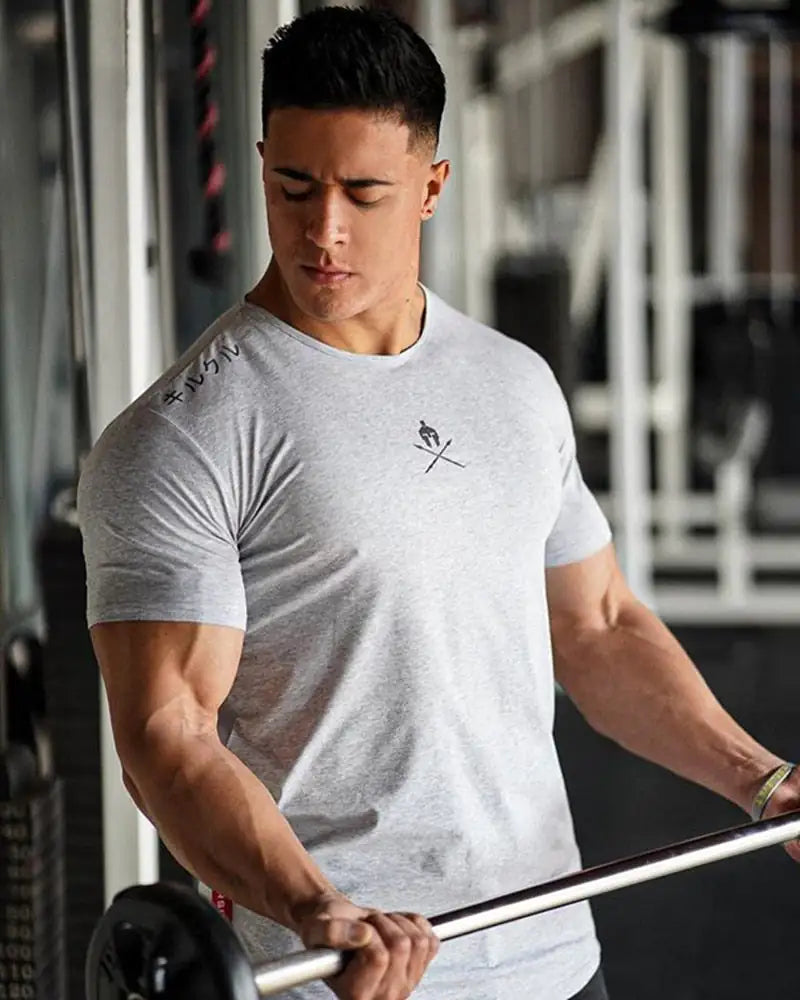 Men T Shirts Fashion Summer Bodybuilding Letter