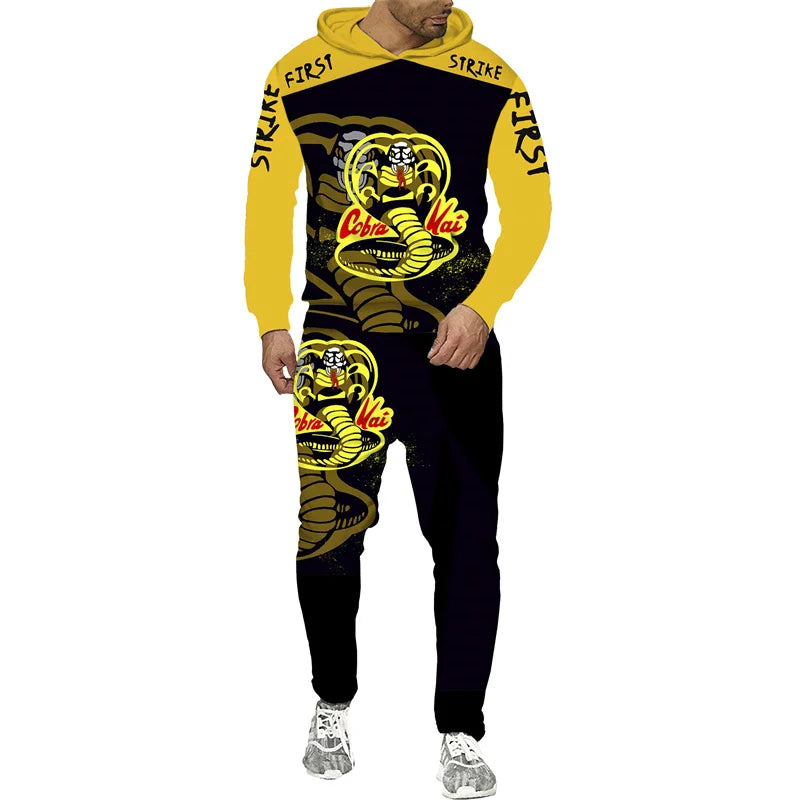 Ali Funny Cobra Kai 3D Print Tracksuit Men's Cool Hoodie/Pants/Suit Hip Hop 2022 Fashion Long Sleeve Jogging Sportswear Athletic Set