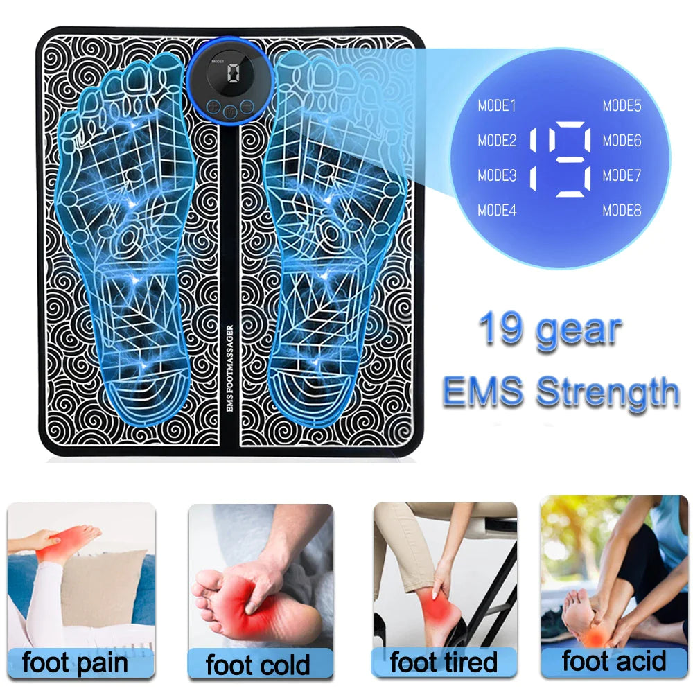 EMS Foot Massager Leg Electric Deep Reshaping Kneading Muscle Pain Relax Machine