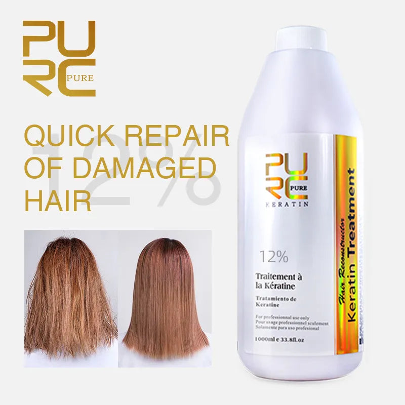 Ali Hair Treatments PURC 12% Brazilian Keratin Treatment Straightening Hair Keratin For Deep Curly Hair Treatment Wholesale Hair Care Products PURE