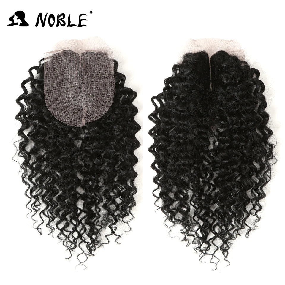 Ali Synthetic Hair Noble Synthetic Hair Weave 16-20 inch 7Pieces/lot Afro Kinky Curly Hair Bundles With Closure African lace For Women hair Extensi