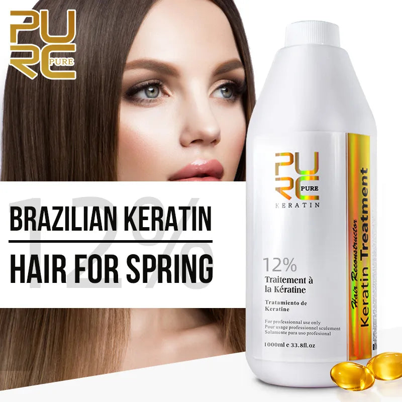 Ali Hair Treatments PURC 12% Brazilian Keratin Treatment Straightening Hair Keratin For Deep Curly Hair Treatment Wholesale Hair Care Products PURE