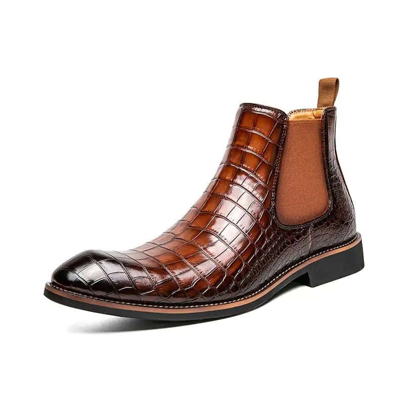 The Croci Unique Crocodile Pattern Leather Boots