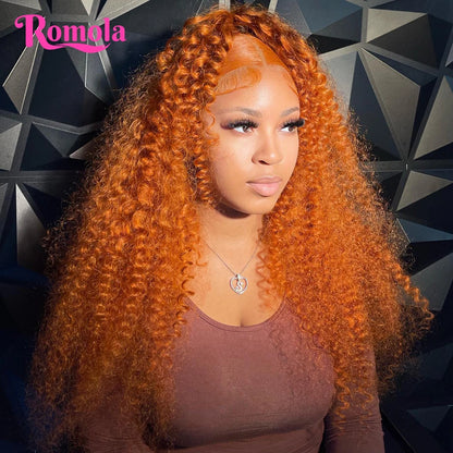 Ali Orange Ginger Lace Front Wig Human Hair Curly Wigs 30 Inch Deep Wave Frontal Wig 13x6 Hd Lace 13x4 Lace Front Human Hair Wig