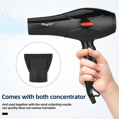 Ali Hair Dryers CkeyiN Powerful Electric Hair Dryer Low Noise Below Dryer Hot Cold Wind Hairdryer 3 Heat Settings 2 Speeds 2 Nozzles 2200W 220V