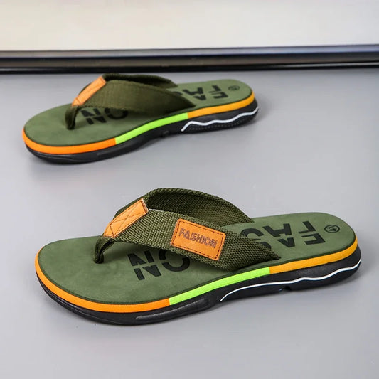 Ali 2024 Summer Flip Flops Men Beach Sandals Anti-slip Breathable Casual Men Beach Slippers Outdoor Big Size 45