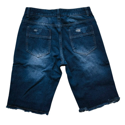 Ali 2023 Summer Denim Shorts For Men Loose Fit Hip Hop Distressed Ripped  Wide Leg Men's Cropped Pants Short Jeans Oversize