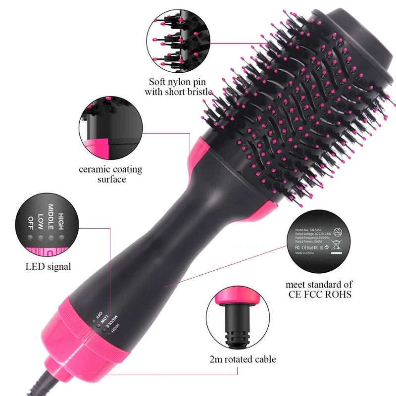 Ali Hair Dryers Ali Styling Tools Hair Dryer Brush Electric Hot Comb Fast Heat Hair Straightener Multifunctional Curling Iron Brush Hair Styling Tools Blow Dryer