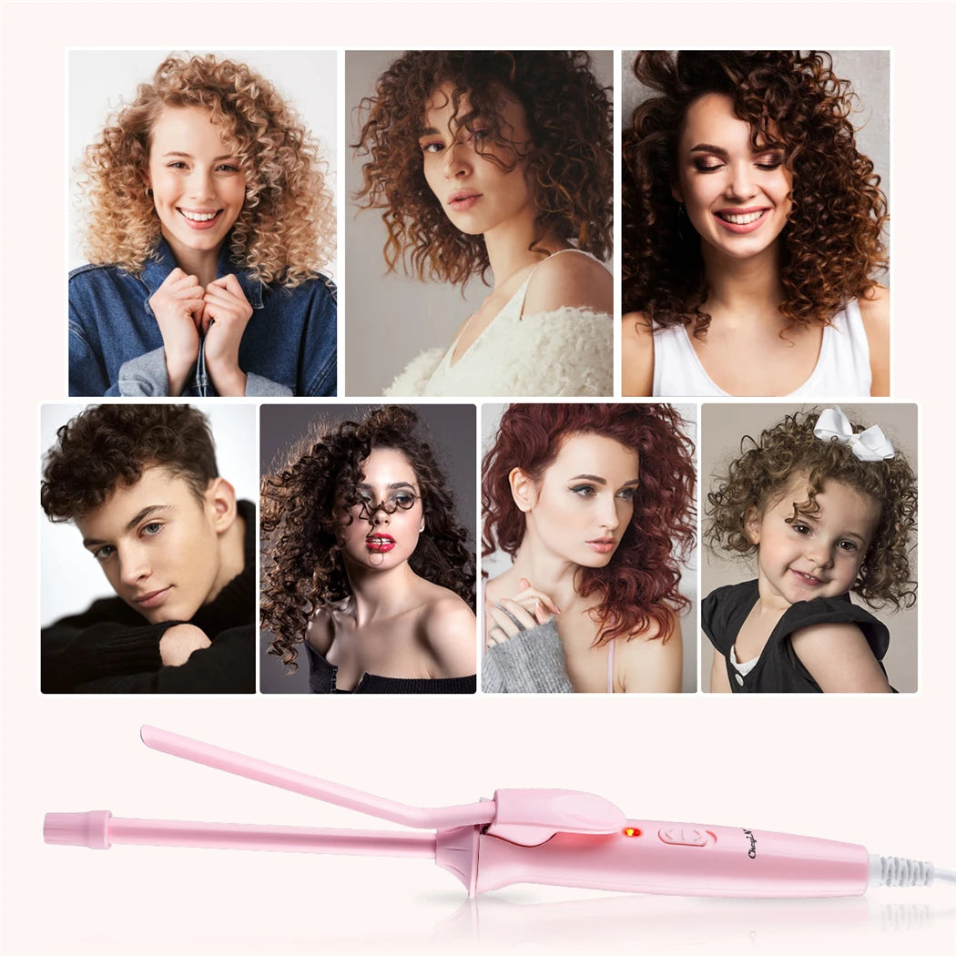 Ali Styling Tools CkeyiN Mini Curling Iron 9mm Professional Hair Curler Ceramic Curls Wand Small Salon Styling Tools Long Lasting Curly Hair Roll