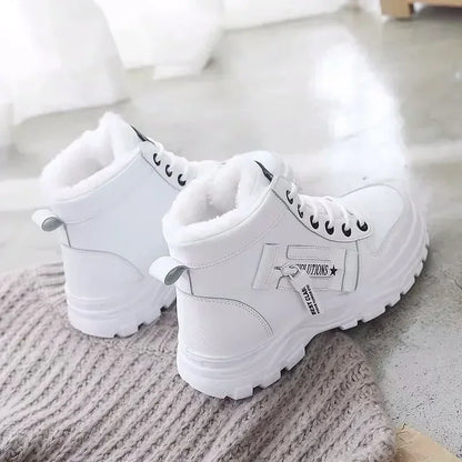 Ali Winter Ladies Shoes 2021 Lace Up Women Sneakers Snow Ankle Boots Waterproof Warm Platform Botas Woman Footwear Botas De Mujer