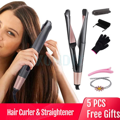 Ali Hair Dryers Ali Styling Tools Hair Curler & Straightener 2 in 1,  Spiral Wave Curling Iron, Professional Hair Straighteners, Fashion Styling Tools, New Arrive