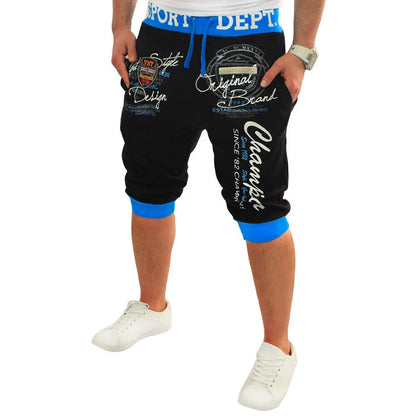 Ali Gym Shorts Men Sweatpants Letter Printed Fashion Streetwear Hip Hop Joggers Male Casual Elastic Waist Loose Baggy Cargo Shorts