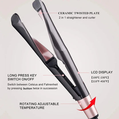 Ali Hair Dryers Ali Styling Tools Hair Curler & Straightener 2 in 1,  Spiral Wave Curling Iron, Professional Hair Straighteners, Fashion Styling Tools, New Arrive