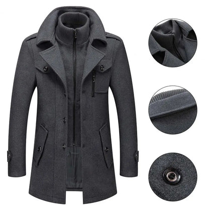 Ali Men's Jackets Winter Autumn Long Windproof Coat Fashion Business Casual Thick Slim Fit Jacket Streetwear Male Overcoat 4XL