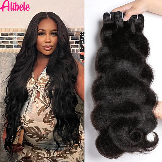 Ali Alibele 12A Grade Body Wave Bundle Deals Malaysia Virgin Hair Weave Bundles Water Wave Bundles Wholesale Bundles Natural Color