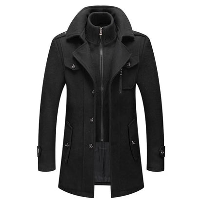 Ali Men's Jackets Winter Autumn Long Windproof Coat Fashion Business Casual Thick Slim Fit Jacket Streetwear Male Overcoat 4XL