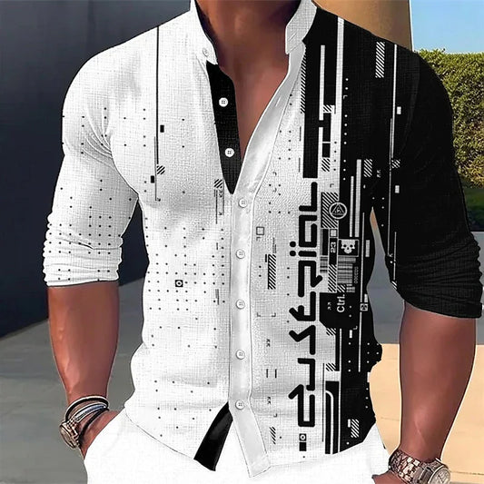 Ali Light Luxury Fashion 2024 Men's Shirts Single Breasted Shirts Pattern Printed Long Sleeve Tops Men's Clothing Prom Cardi