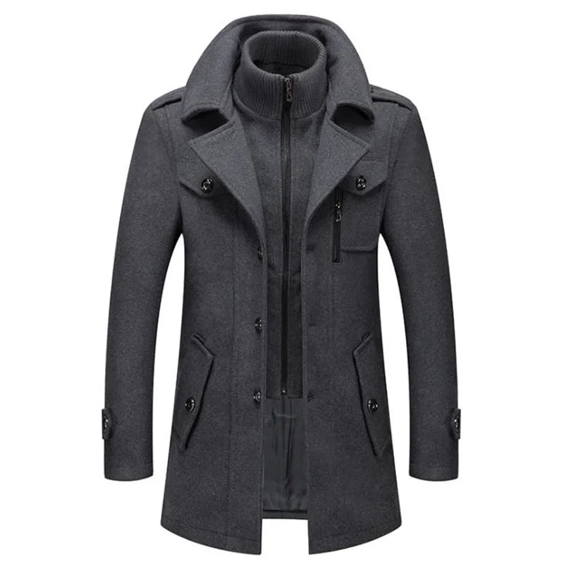 Ali Men's Jackets Winter Autumn Long Windproof Coat Fashion Business Casual Thick Slim Fit Jacket Streetwear Male Overcoat 4XL