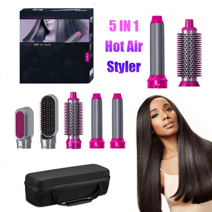 Ali Hair Dryers 5 in 1 Hair Dryer Set Hot Air Brush Electric Professional Curling Iron Hair Straightener Styling Tool Household Hair Dryer Brush