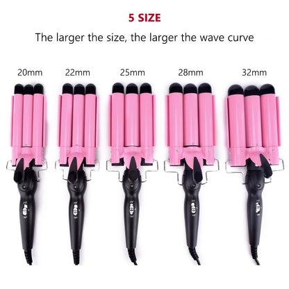 Ali Styling Tools Hair Curling Iron Ceramic Professional Triple Barrel Hair Curler Egg Roll Hair Styling Tools Hair Styler Wand Curler Irons