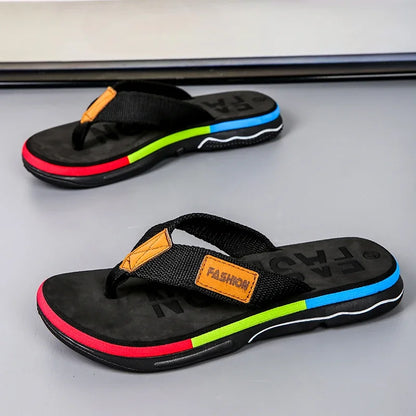 Ali 2024 Summer Flip Flops Men Beach Sandals Anti-slip Breathable Casual Men Beach Slippers Outdoor Big Size 45
