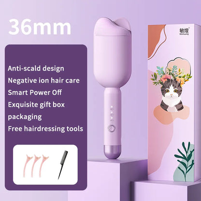 Ali Styling Tools New 36mm Wavy Hair Curlers Curling Iron Wave Volumizing Hair Lasting Styling Tools Egg Roll Head Waver Styler Wand Curling Irons