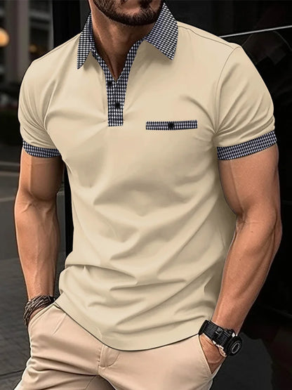 Ali 2023 Summer New Men's Casual Short-Sleeved Polo Shirt Office Fashion Lapel T-Shirt Men's Breathable Polo Shirt Men's Clothing