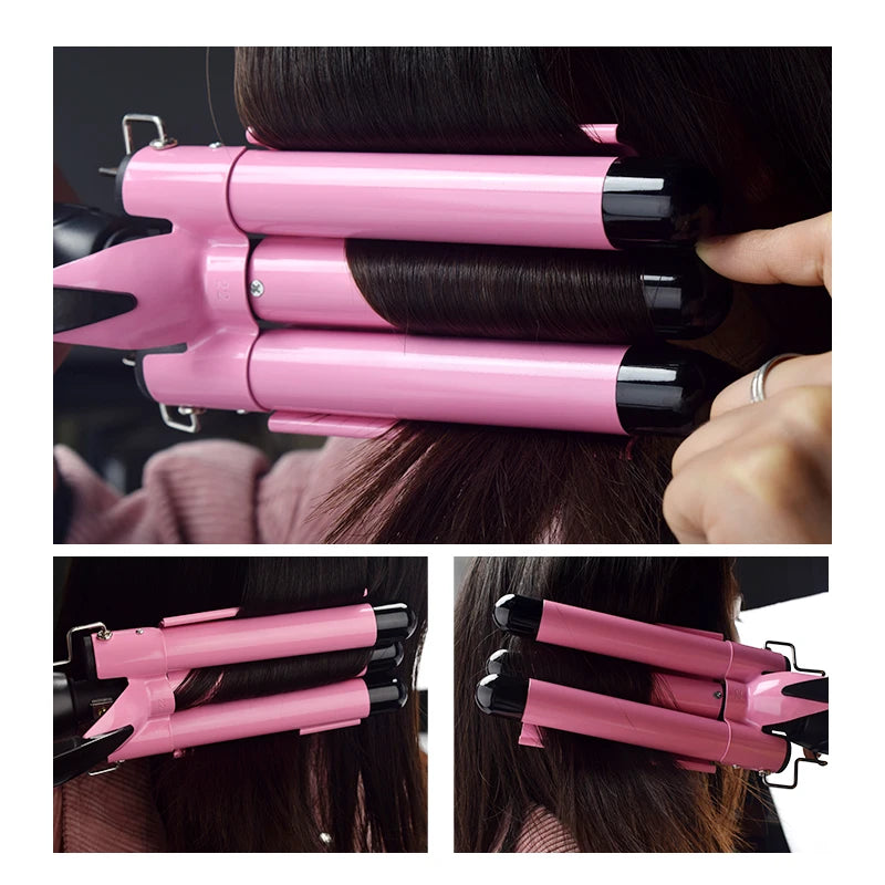 Ali Styling Tools Hair Curling Iron Ceramic Professional Triple Barrel Hair Curler Egg Roll Hair Styling Tools Hair Styler Wand Curler Irons