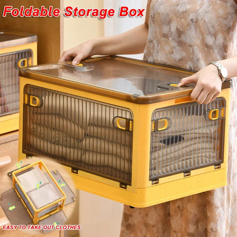 Ali Foldable Storage Box Closet Organizer Stackable Sundries Organizer with Wheels Home Storage Large Capacity books Snack Toy Bin