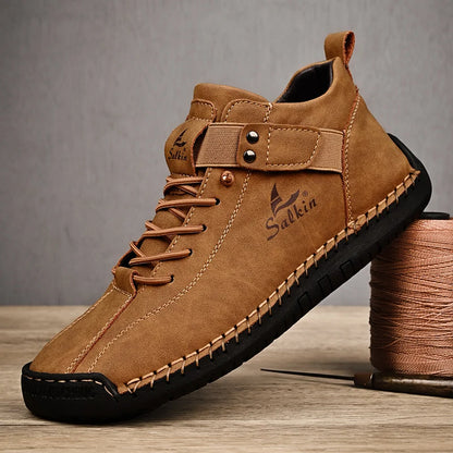 Ali 2024 Retro Handmade Leather Men Boots Fashion Designer Shoes Man Outdoor Ankle Boots Men Walking Shoe Breathable Hombres Botas