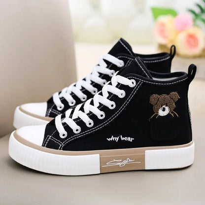 Ali Cute Canvas Shoes Women Breathable Sneakers Sport Shoes for Woman Casual Vulcanized Shoe Flats High Top Zapatillas De Mujer 2023