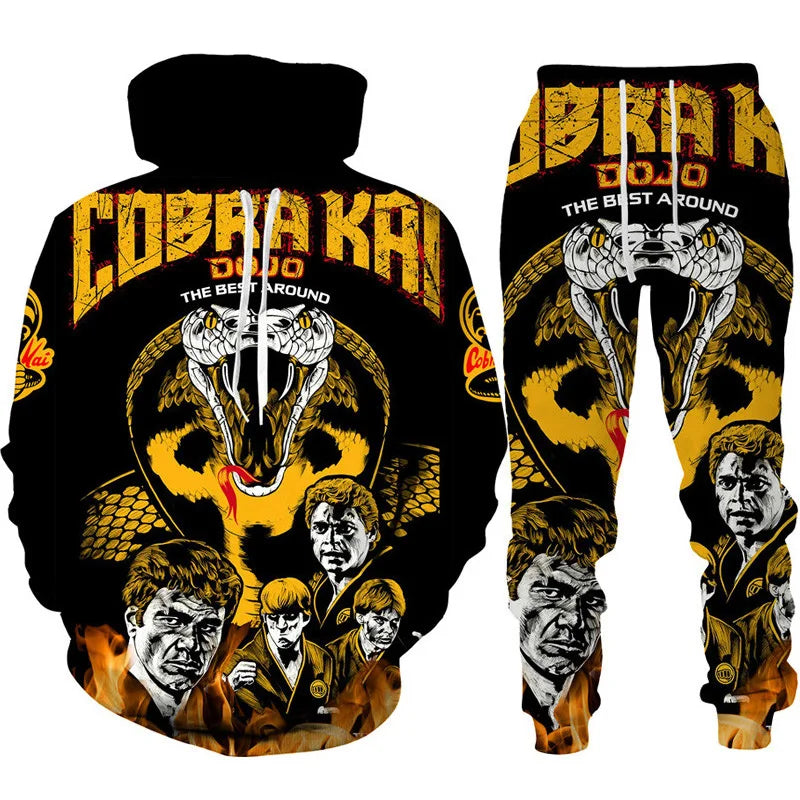 Ali Funny Cobra Kai 3D Print Tracksuit Men's Cool Hoodie/Pants/Suit Hip Hop 2022 Fashion Long Sleeve Jogging Sportswear Athletic Set