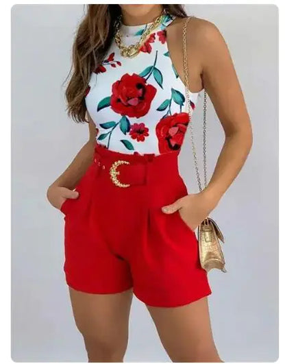 Summer Floral Two-Piece Set