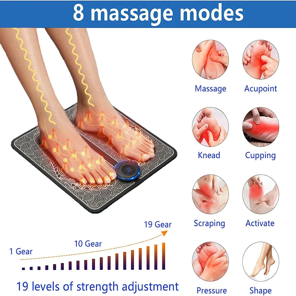 EMS Foot Massager Leg Electric Deep Reshaping Kneading Muscle Pain Relax Machine