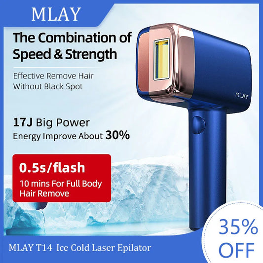Ali Razor & Shavers MLAY T14 Laser Hair Removal IPL Laser Epilator ICE Cold 500000 Flashes 3IN1Automat Home use For Women Men Body Depilador a laser