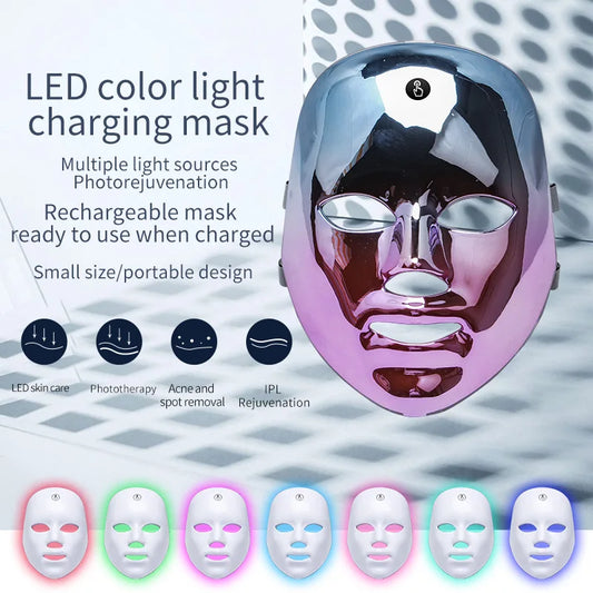 Ali Face & Body Tools New Ledmask PDT Photon PDT Light Facial Skin Beauty Therapy 7 Colors Shield Facial Mask Facemask LED Face Mask  Face Skin Care
