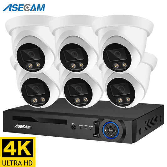 Ali Security Camera System 8MP 4K POE NVR Kit CCTV Audio Recording Outdoor AI Color Night Vision Video Surveillance IP Camera Set