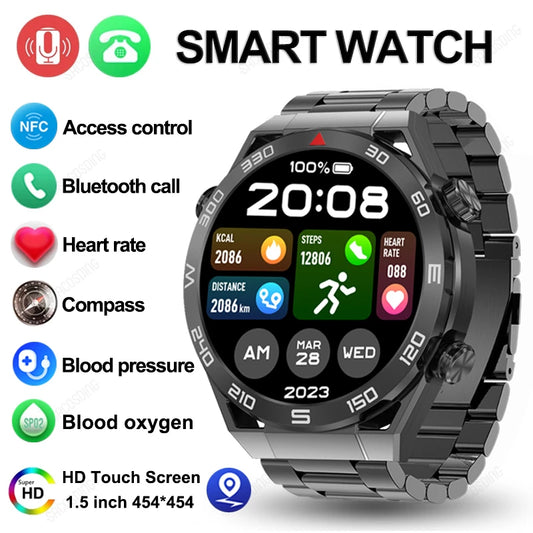 Ali 2024 NFC ECG+PPG Bluetooth Call Smart Watch Compass GPS Track Smart Watch Men Fitness Sport Waterproof Smartwatch For Men Huawei