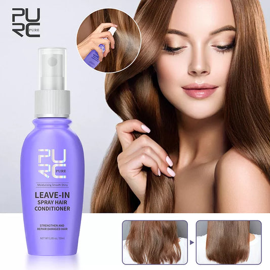 Ali Hair Treatments PURC Coconut Oil Leave-In Spray Conditioner Hair Treatment Oil Straightening Shiny Smooth Repair Damaged Frizz Hair Care 50ml