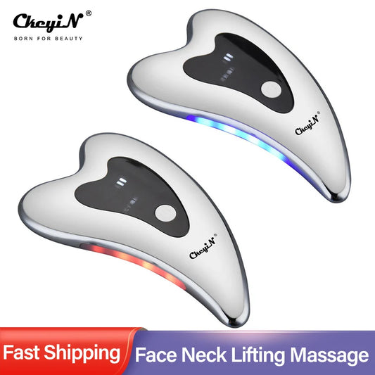 Ali Face & Body Tools Face Neck Lifting Slimming GuaSha Massage Electirc Vibration Heating USB Rechargeable Skin Rejuvenation Facial Body Massager 53