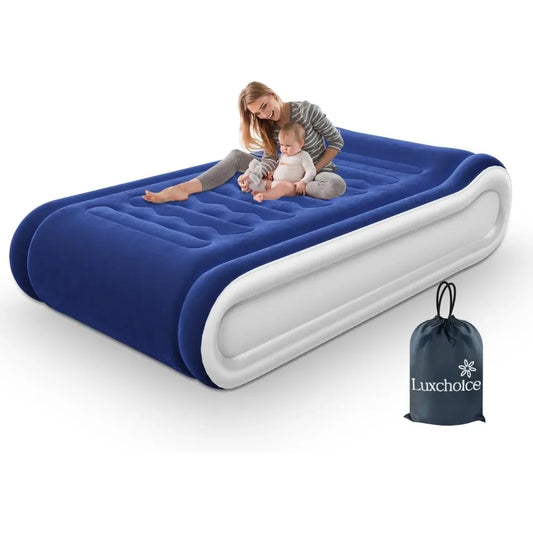 Ali Twin Air Mattress with Built in Pump Air Bed Twin Blow Up Mattress with Integrated Pillow Flocked Surface Inflatable Mattress