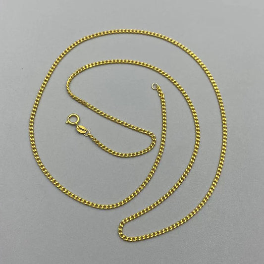 Ali Sinya Pure 18k Au750 Gold Cuban Chain Necklace Anklets Bracelets Fine Jewelry For Women Ladies Mom Man Best Gift