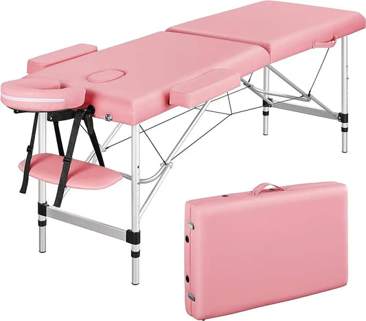 Ali Furniture Yaheetech Massage Tables Portable Spa Bed Aluminum Facial Tattoo Bed Lash Bed for Eyelash Extensions Pink