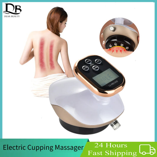 Ali Spa Electric Cupping Massager For Body Fat Burning Slimming EMS Microcurrent IR Physiotherapy Vacuum Scraping Guasha Massage Device