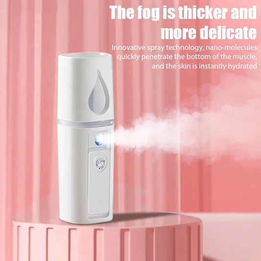 Ali Face & Body Tools Mini Nano Mist Sprayer Cooler Facial Steamer Humidifier USB Rechargeable Face Moisturizing Nebulizer Beauty Skin Care Tools