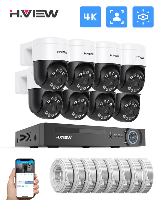 Ali H.view 8Ch 4K 5MP 8MP Cctv Security Camera System Ptz Home Video Surveillance Kit Outdoor Ip Camera Humanoid Detection